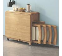 Tavoli da pranzo Set tavolo da pranzo pieghevole for 4 persone, set da pranzo da cucina pieghevole in legno con sedie, tavolo a doppia anta ribaltabile