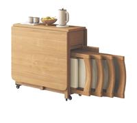 Tavoli da pranzo Set tavolo e sedie da pranzo pieghevoli, tavolo a ribalta retrattile for la casa, con 4 sedie e ruote, non richiede montaggio, salvaspazio