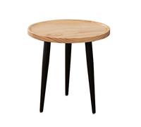 Tavoli da tavolo in legno massello, tavolino rotondo per telefono, 3 misure (colore: legno, dimensioni: 23,62 x 23,62 x 18,50 cm)