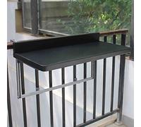 Tavoli Da Terrazzo Con Ringhiera - Tavolo Da Balcone Pieghevole Con Ringhiera Sospesa, Tavolino Da Esterno Ripiegabile In 5 Pieghe Per Esterni, Tavolo Da Balcone Da Appe,Black-80*39cm/31.4*15.4in