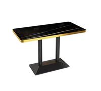 Tavoli e sedie per caffetteria/bar lounge, bar combinato, cucina occidentale, barbecue, divano per negozio di tè al latte, cabina da pranzo casual retrò black (1.2 * 0.6m)