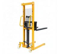 Tavoli elevatori Impilatore idraulico manuale 1T Forca da 100 cm Larghezza regolabile con ruote girevoli for lo stoccaggio