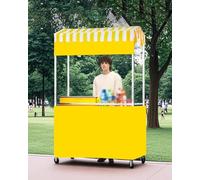 Tavoli Pieghevoli per Mercatini Carretti per Cibo a 2 Piani in Vendita, Bancarelle di Cibo da Strada All'aperto, Carretti per Concessioni, Banchi Pieghevoli in Metallo(Width 100cm(40"))