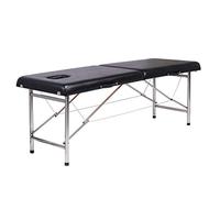 Tavoli portatili pieghevoli per massaggi, salone di bellezza, tatuaggi, spa, terapia, divano a 2 sezioni, leggero (nero, 180 x 60 x 65 cm)