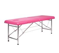 Tavoli portatili pieghevoli per massaggi, salone di bellezza, tatuaggi, spa, terapia, divano a 2 sezioni, leggero (rosa, 180 x 60 x 65 cm)