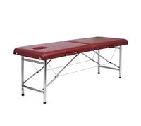 Tavoli portatili pieghevoli per massaggi, saloni di bellezza, letti, tatuaggi, spa, terapia, divano a 2 sezioni, leggero, per la casa (rosso scuro)