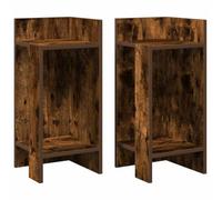 Tavoli Supplemento 2 pezzi con ripiano in rovere affumicato, 25,5 x 27 x 60 | Legno di ingegneria, scaffali aperti, uso versatile, design minimalista, fissaggio a parete incluso, facile manutenzione