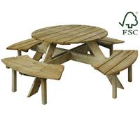 TAVOLI TONDI CON PANCHE LASA 110X186X68