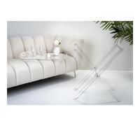 Tavolinetto con ripiano-vassoio Pliant in cristallo acrilico GRAND PLIÉ pieghevole Dimensioni 71x47x h 73 cm - 15 mm richiudibile trasparente