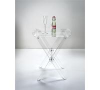 Tavolinetto con ripiano-vassoio Pliant in cristallo acrilico pieghevole 47x37x h 61 cm - 15 mm richiudibile trasparente