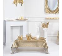 Tavolinetto da basso rettangolare h 41 cm in Plexiglass Linea DRAPPEGGI PIZZO, Dimensioni 120x80x h 41 cm - Colore Oro oro