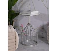 Tavolinetto elegante con base in metallo argentato e top in marmo, CUP Dimensioni 37,5x37,5x h 58 cm -Peso 6,3 kg Metallo colore Argento silver