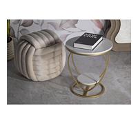 Tavolinetto Heart argento, con raffinata struttura a cuore e piani effetto marmo. dimensioni Ø 40X45,5 cm stile ambienti moderni oro oro