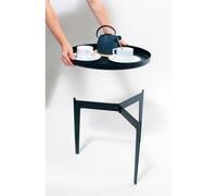 Tavolinetto rotondo con Vassoio asportabile Pliant 45x45xh36 cm ILLUSIO in metallo verniciato a polvere COLORE NERO nero