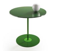 Tavolinetto, tavolo caffè piccolo Struttura in metallo Piano In vetro Dimensioni 46xh44 cm colore verde rosso