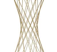 Tavolinetto rotondo in metallo dorato, piano in vetro temperato TOWER dimensioni Ø 40x h 80 cm linee geometriche piano a specchio oro