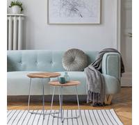 Tavolini da caffè per soggiorno rotondi 2pz in ferro e legno mango WOMO-DESIGN®