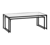 Tavolini da CaffÃ¨ e Beistelltisch in Vetro e Acciaio Nero - Set 2 pezzi Design Moderno per Soggiorno e Camera Facili da Pulire