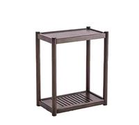 Tavolini da caffè a 2 ripiani per soggiorno, tavolino per camera da letto, balcone, patio, con binario scorrevole nascosto, comodino, tavolino centrale, tavolino piccolo