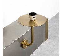 Tavolini da caffè a parete, tavolino a forma di L, tavolino laterale a parete per divano e letto, dorato, industriale, con struttura in metallo, design moderno, bar, libreria, snack