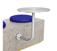 Tavolini da caffè da parete, tavolino da parete rotondo con gambe in acciaio inox, per bar/caffetteria/centro commerciale/negozio di dolciumi