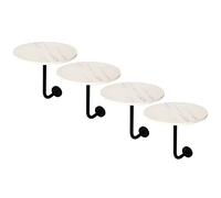 Tavolini da caffè da parete, tavolino rotondo in legno massello effetto marmo, tavolino da divano con struttura in metallo, moderno per camera da letto, bar, pub, negozio di tè e latte.