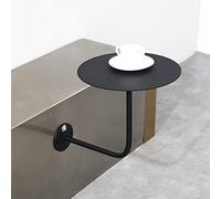 Tavolini da caffè piccoli da parete, tavolino da caffè industriale piccolo per soggiorno, tavolino da parete rotondo con staffa in ferro, tavolini da cocktail moderni, facile da montare