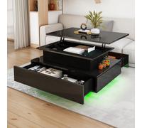Tavolini da caffè Questo tavolino da caffè a LED ti permette di personalizzare completamente l'atmosfera della stanza. Puoi scegliere tra 16 colori vivaci e 4 modalità dinamiche per creare l'ambiente 