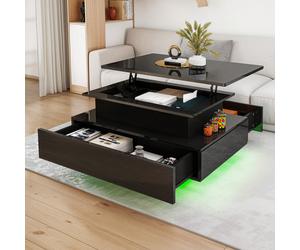Tavolini da caffè Questo tavolino da caffè a LED ti permette di personalizzare completamente l'atmosfera della stanza. Puoi scegliere tra 16 colori vivaci e 4 modalità dinamiche per creare l'ambiente 