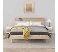 Tavolini da Letto 2pz Bianchi 42x38x45 cm in Legno Multistrato, Modern Nightstand Tables with Storage Shelf, Bedroom Side Table for Small Spaces, Sturdy Multipurpose End Table for Living Room