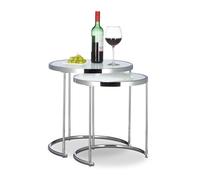 Tavolini da salotto rotondi Argento 3,7 kg Tavolini sovrapponibili 51 cm