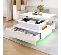 Tavolini d'appoggio Questo tavolino da caffè a LED ti permette di personalizzare completamente l'atmosfera della stanza. Puoi scegliere tra 16 colori vivaci e 4 modalità dinamiche per creare l'ambient