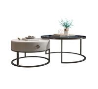 Tavolini piccoli per camera da letto Tavolino da caffè in stile nordico, piccolo appartamento, soggiorno, semplice, rotondo, in vetro, con piastra in pietra Tavolino laterale per cameretta con conteni