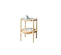 Tavolini piccoli per camera da letto Tavolino da caffè moderno e semplice in rattan in legno for famiglie piccole e grandi. Tavolino rotondo a doppio strato Tavolino laterale per cameretta con conteni