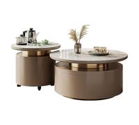 Tavolini piccoli per camera da letto Tavolino da caffè Rock Board for piccoli usi domestici Semplice con tavolino da tè Grande e piccolo tavolo da caffè rotondo combinato Tavolino laterale per cameret
