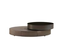 Tavolini piccoli per camera da letto Tavolino da salotto multistrato in legno massello con doppio cassetto Tavolino da caffè girevole multifunzionale minimalista ovale for uso domestico Tavolino later