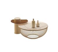 Tavolini piccoli per camera da letto Tavolino da tè in stile crema nordico, tavolino laterale di piccole dimensioni, tavolo rotondo da soggiorno, tavolo semplice, tavolo da tè for la casa Tavolino lat