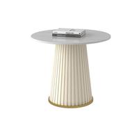 Tavolini Rotondi Da Caffè, Tavolino Centrale Rotondo Dal Design Semplice, Tavolino Da Caffè Moderno Con Piano in Marmo Di Metà Secolo, Tavolini Centrali Moderni Per Il Soggiorno,Bianca,50*50cm