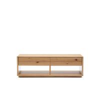Tavolini salotto Alguema 2 cassetti impiallacciatura in rovere finitura naturale 140 x 60 cm