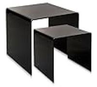 tavolini Set di 2 sovrapponibili Design Anni '80 in plexiglass PMMA Nero