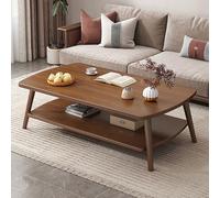 ＳＥＡＦＩＯＺ Tavolini, Tavolino In Legno Quercia Solida Con Scaffale Di Stoccaggio, Rettangolo A 2 Livelli Per Soggiorno, Centrale Moderno Soggiorno 80 * 40 * 42cm/31.5 * 15.7 * 16.5in