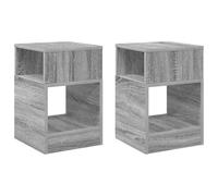 Tavolino 2 Pc Grigio Sonoma 30,5 x 30 x 45 cm | Legno di ingegneria, spazioso, design minimalista, per interni, facile manutenzione, soggiorno contemporaneo