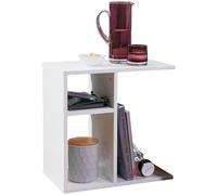 Tavolino 50 x 50 x 30 cm, in legno bianco, design moderno, piccolo tavolo da soggiorno rettangolare, tavolino alto e stretto