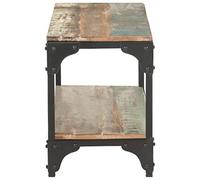 Tavolino 90 x 30 x 40 cm in legno massiccio riciclato e acciaio verniciato a polvere, durevole ed ecologico per soggiorno e piccoli spazi