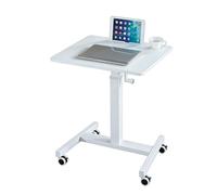 Tavolino a C con altezza regolabile, Tavolino servitore con ruote, Supporto per vassoio da letto per mangiare e portare il computer portatile, soggiorno, camera da letto(WhiteWhite,60x52cm)