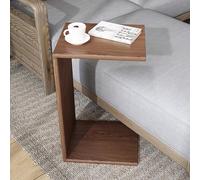 Tavolino a C - Tavolino da divano, tavolino da caffè, tavolini da divano che scorrono sotto per risparmiare spazio, tavolino laterale superiore in legno a forma di C, per soggiorno, camera da letto,