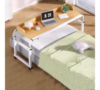 Tavolino A Croce,Alimenti Scrivania Tavolo Medico Con Rotelle Per Banco Da Lavoro Mobile Per Laptop Tavolino Da Letto Mobile Lunghezza E Altezza Regolabili Del Desktop Scrivania Portaogg(Color:wood)
