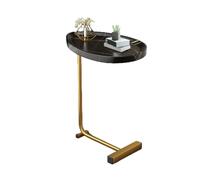 Tavolino a di C, tavolino rustico per snack, vassoio sottile per divano, struttura in metallo robusto, design compatto e portatile, ideale per soggiorno, camera da letto e comodino