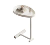 Tavolino a forma di C, design ovale a uovo, piccolo tavolino da caffè per soggiorno e camera da letto, comodino versatile, tavolino moderno bianco, mobile salvaspazio