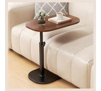 Tavolino a forma di C regolabile in altezza Tavolo girevole a 360 ° per divano/letto / vasca da bagno tavolino moderno con design scorrevole (colore: noce extable)